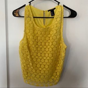 Forever 21 Floral Lace Crop Top, Size M